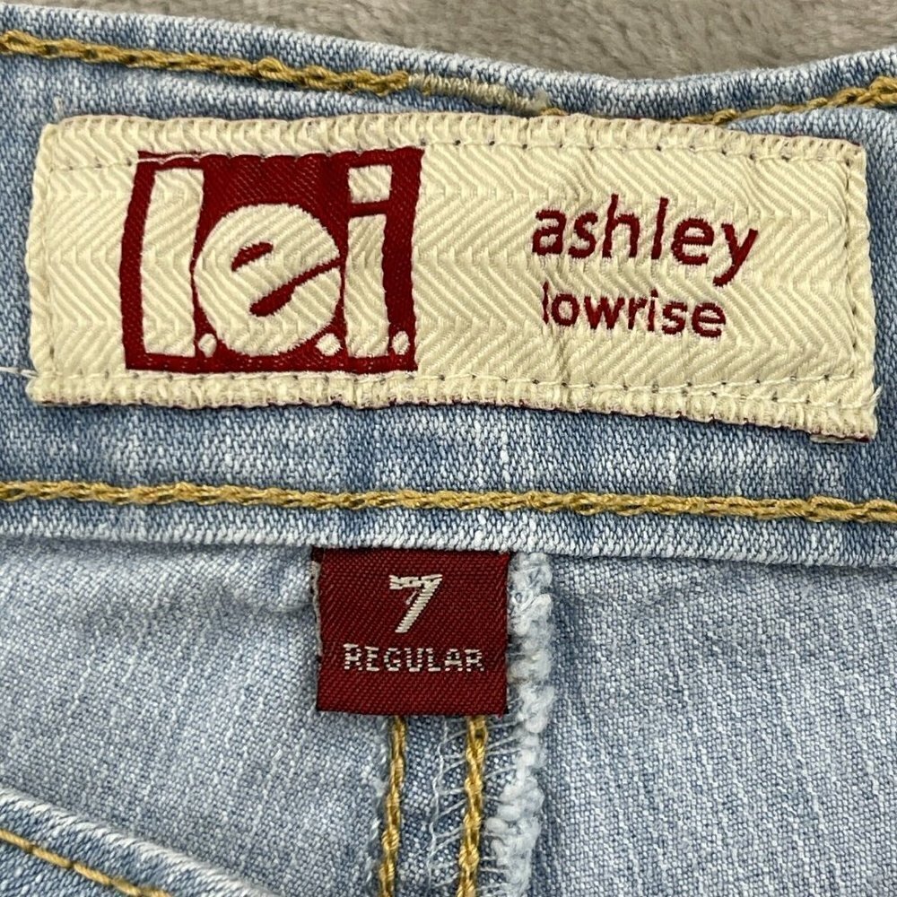 L.e.i. US American Flag Print Low Rise Denim Cuffed Shorts Retro Y2K - Picture 6 of 10